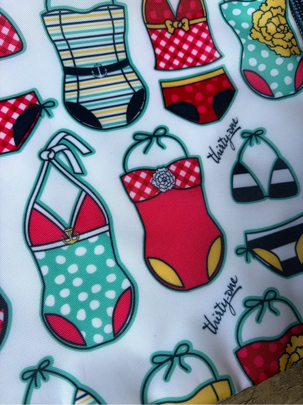 Thirty-one ‘Sweet Suits’ Swimsuit Patterned Drawstring Cinch Sac Bag